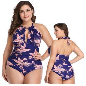 Funny girl‎ swimsuitin a tropical print XXL